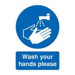 Signslab A5 Wash Yr Hands Please Pvc