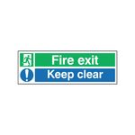 Fire Exit Keep Clear 15X45 S/A Ec08S/S