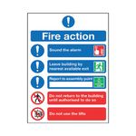 Safety Sign Fire Action Symbols A4 Sa