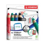 Stabilo Markdry Pcl x4 Ast +Shp/Clth