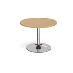 Trumpet Base Circular Boardroom Table Oak