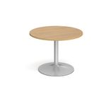 Trumpet Base Circular Boardroom Table Oak