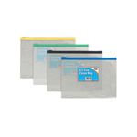 Plastic A5 Coloured Zip Bags 12 Pack