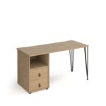 Tikal hairpin 600mm desk & ped/drwr