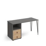 Tikal hairpin 600mm desk & ped/drwr