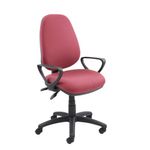 Vantage 2 Lever High Back Chair Burgundy Fixed Arms