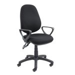 Vantage 2 Lever  High Back Chair Black With Fixed Arms