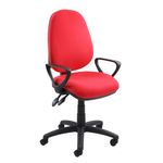 Vantage 2 Lever High Back Chair In Red Fixed Arms