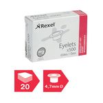 Rexel No 2 Eyelets 4.2mm Brass Pk500