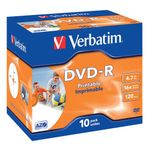 Verbatim Dvd-R Wde Ij Prnt Id 16X Pk10