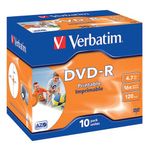 Verbatim Dvd-R Wde Ij Prnt Id 16X Pk10