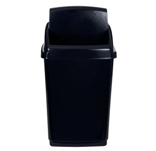 2Work Black Swing Top Bin 50 Ltr