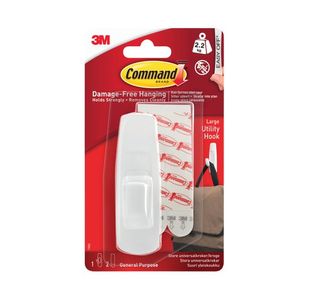 3M Command Adhesive Hook Large Wht Pk2