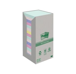 Post-it Recycled Ass 76x76 x100 Pk16