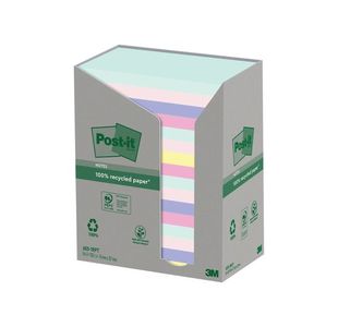 Post-it Recyc Ass 76x127mm x100 Pk16