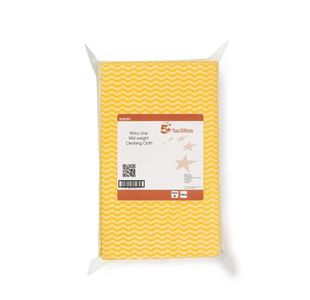 5 Star Wavy Line Clean Cloths Yel Pk50