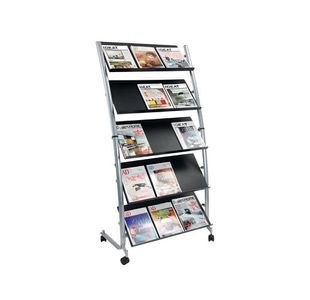 Alba 5 Shelf S/Sided Lit Disp Stand 3Xa4