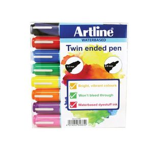 Artline 2In1 Flip Marker Astd Pk8