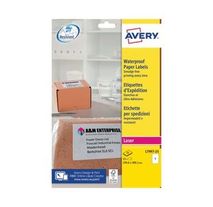 Avery Waterproof Labels 199x289 Pk25