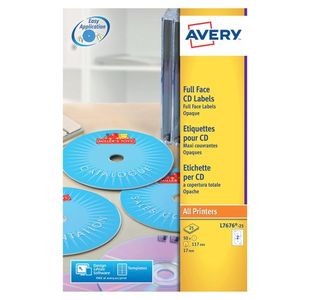 Avery 2P/S Ijet Cd Lbls Blk/Wh Bx25