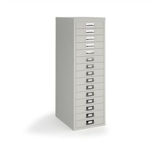 "Bisley Multi-Drawer, 15 Drawer Grey"