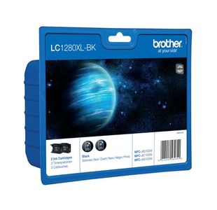 Brother Lc1280Xl Inkjet Cart Twin Pk Blk