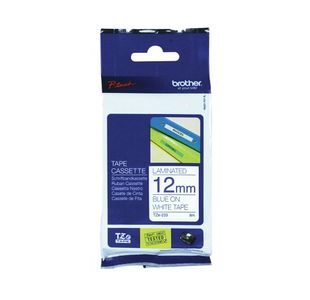 P-Touch Tape Tz-233 12Mm Blue/White 8101