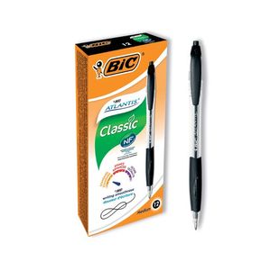 Bic Retractable Ball Pen Black Bx 12