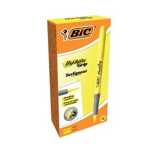 Bic Brite Liner Ylw Highlighter P12