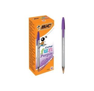 Bc Cristal Fun Purple Ball Pen Pk20