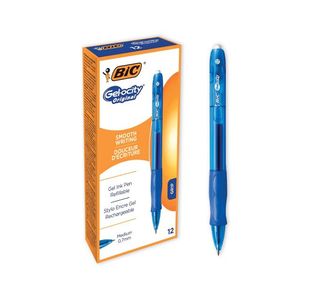 Bic Gelocity Gel Pen Blue Box Of 12