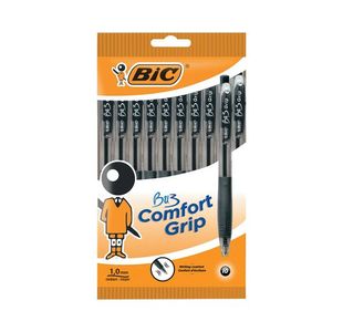 Bic BU3 Grip Ballpoint Pen Blk Pk10