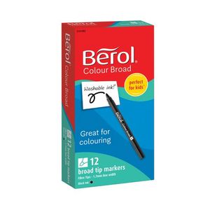 Berol Colour Broad Markers Blk Pk12