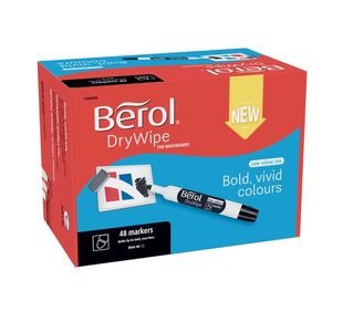 Berol D/Wipe Bullet Marker Blk Pk48