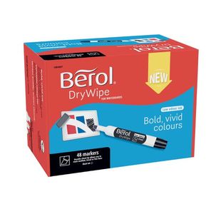 Berol D/Wipe Chisel Marker Blk Pk48