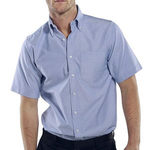 Oxford Short Sleeve Shirt Blue 19.5