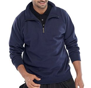 Quarter Zip Sweatshirt Navy Blue 3Xl