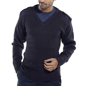 Acrylic Mod V-Neck Sweater Black 2Xl