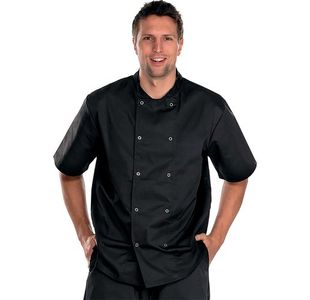 Chefs Short Sleeve Jacket Black M