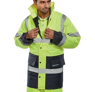 Two Tone Traffic Jacket Syellow 4Xl