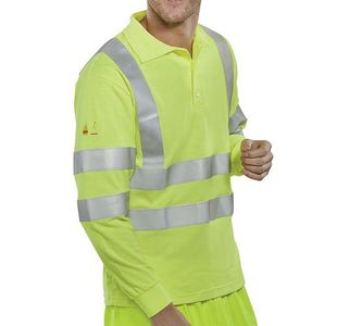 F/R Hi Vis Long Sle Polo Yellow 2Xl