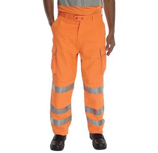 Rail Spec Hi Vis Trousers Orange 30