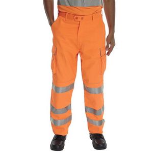 Rail Spec Hi Vis Trousers Orange 32