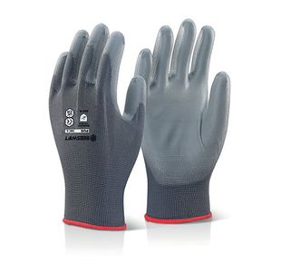 Pu Coated Glove Grey Large