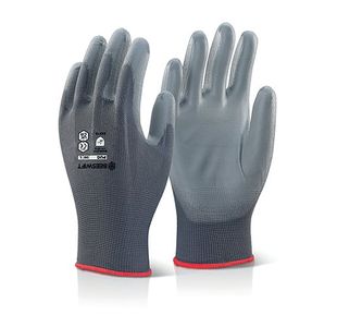 Pu Coated Glove Grey Medium