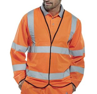 Hi Vis Long Sle Jerkin Orange Large