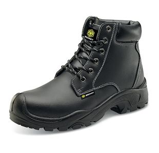 6 Eyelet Pu Rubber Boot Blk Sz 6.5