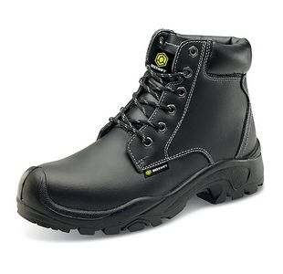 6 Eyelet Pu Rubber Boot Blk Sz 10.5