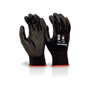 Pu Coated Glove Black Xl