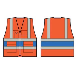 Hi Vis Exec Vest Org/Rblue Band 2Xl